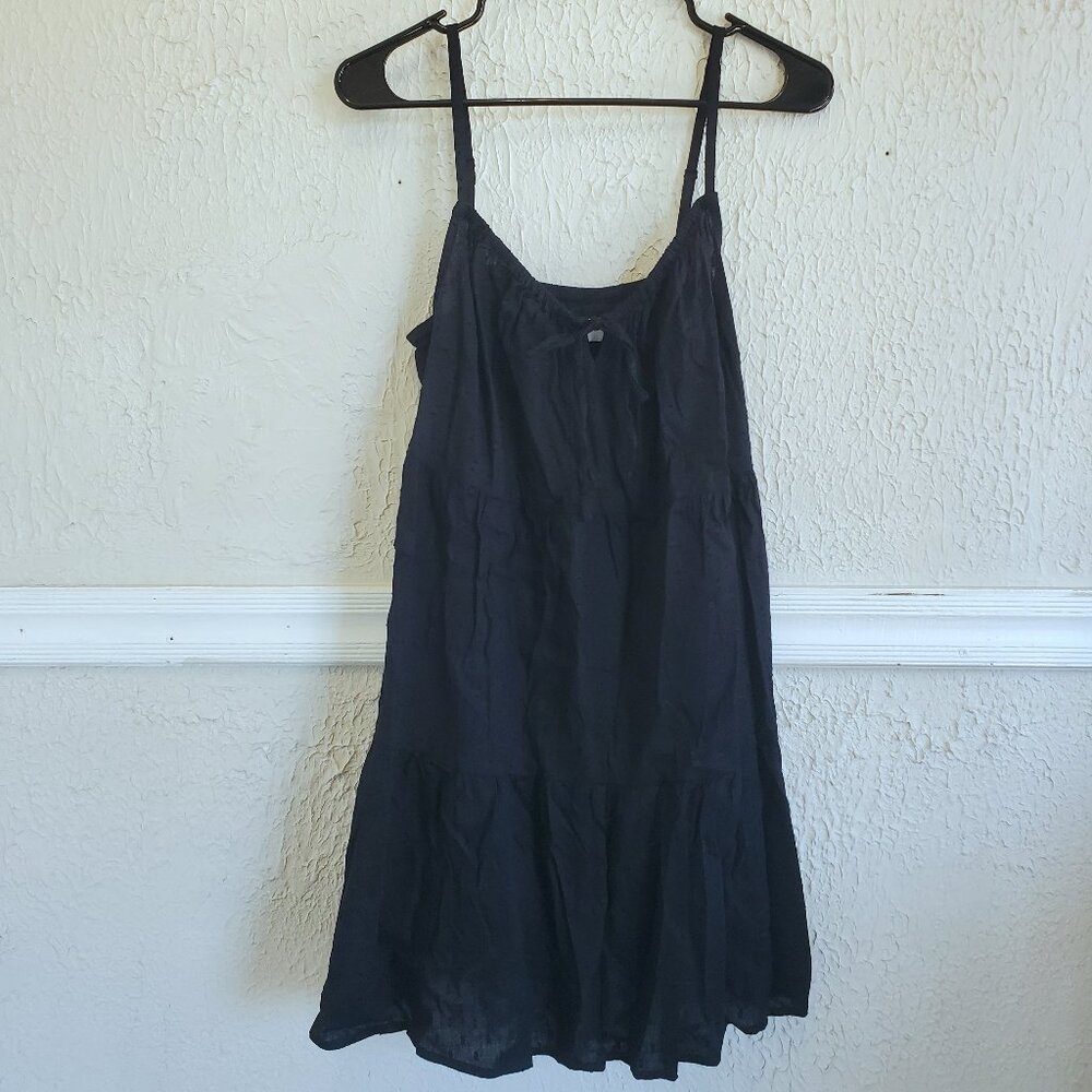 Old Navy Tiered Swiss Dot Mini Swing Dress, Black, Women's Small